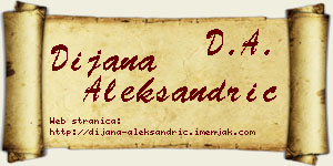Dijana Aleksandrić vizit kartica